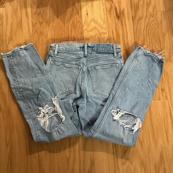 Abercrombie The 90s Straight Ultra High Rise Curve Love Jeans Destroyed Knees 26 - Picture 10 of 10